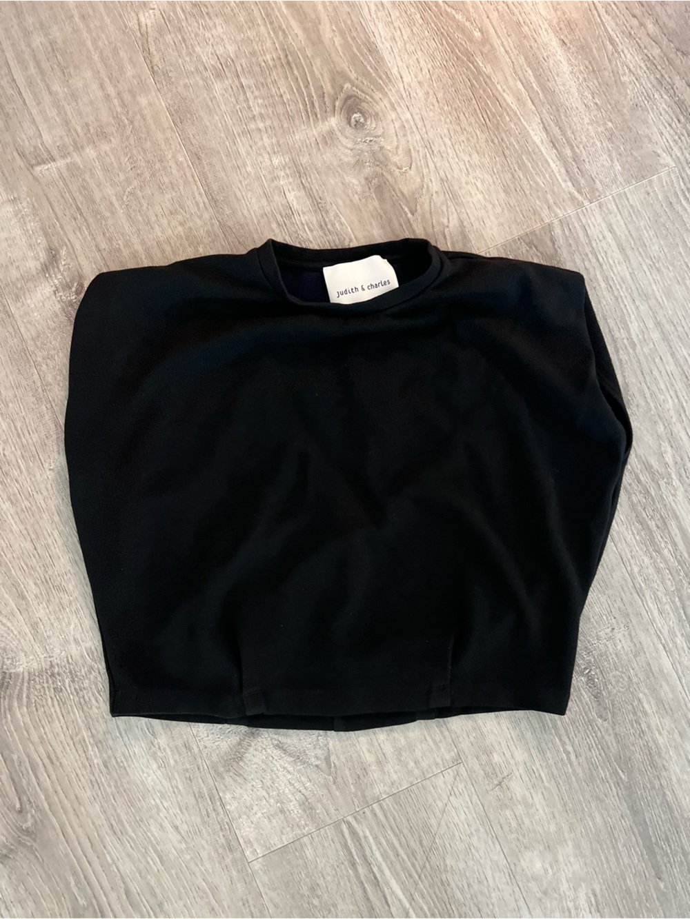 Judith & Charles Black Women's Cropped Sweatshirt